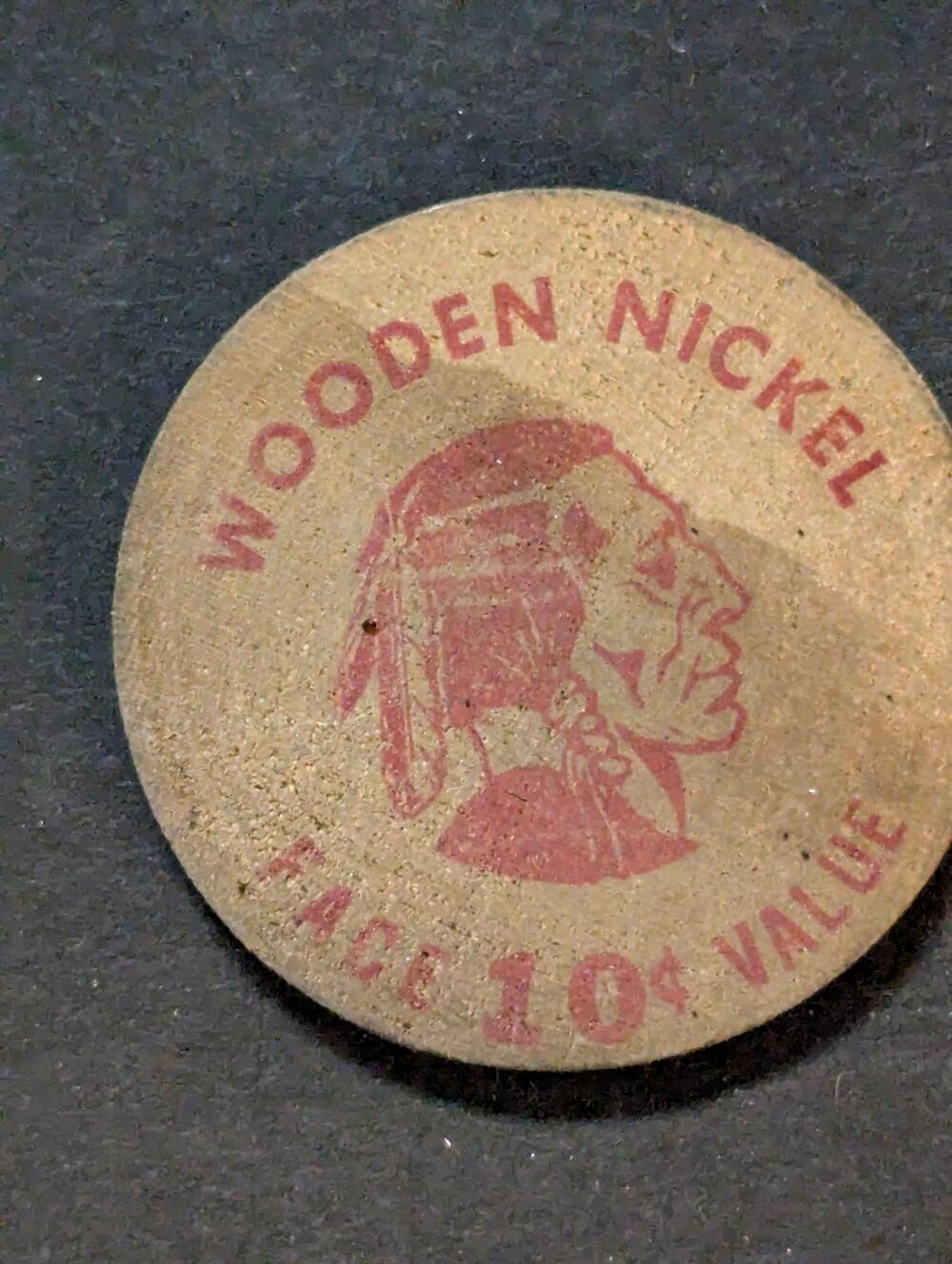 Vintage 1959 First National Bank Snohomish WA Wooden Nickel Token Americana Coin